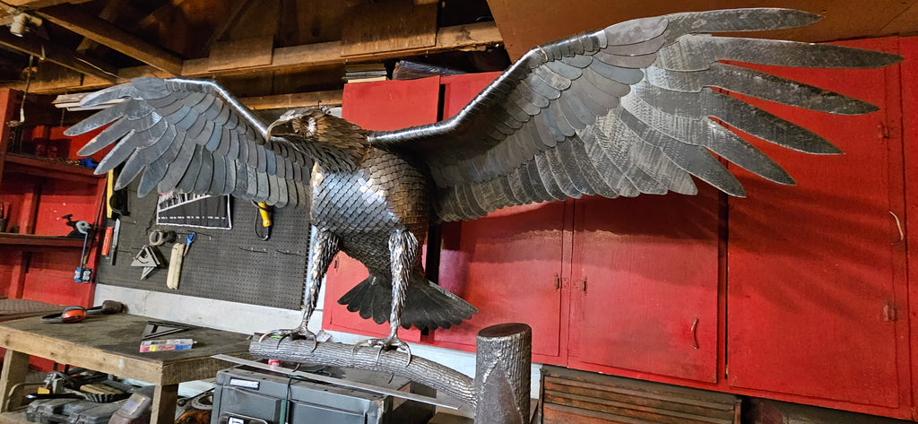 Metal Eagle Sculpture