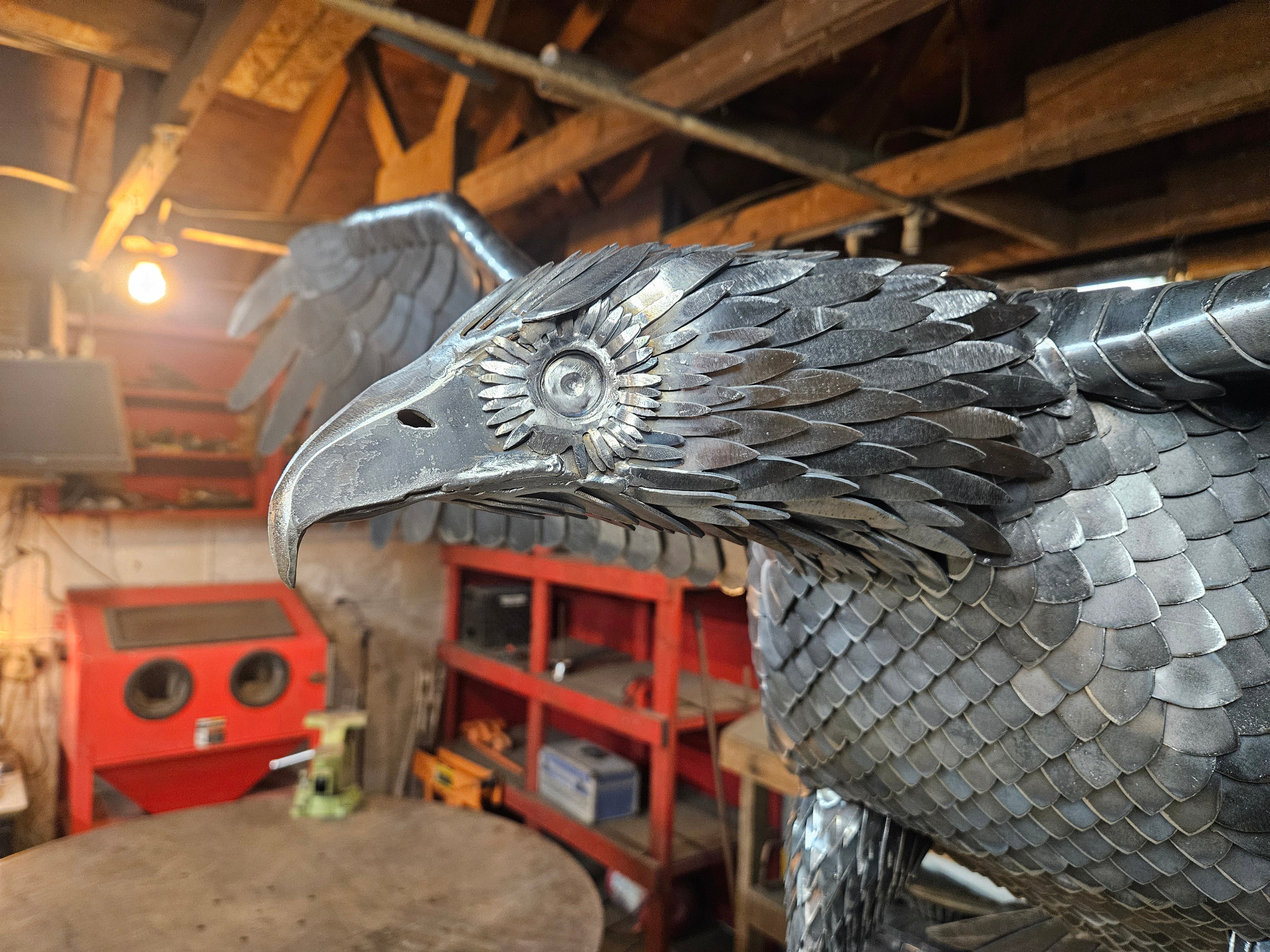 Metal Eagle Sculpture