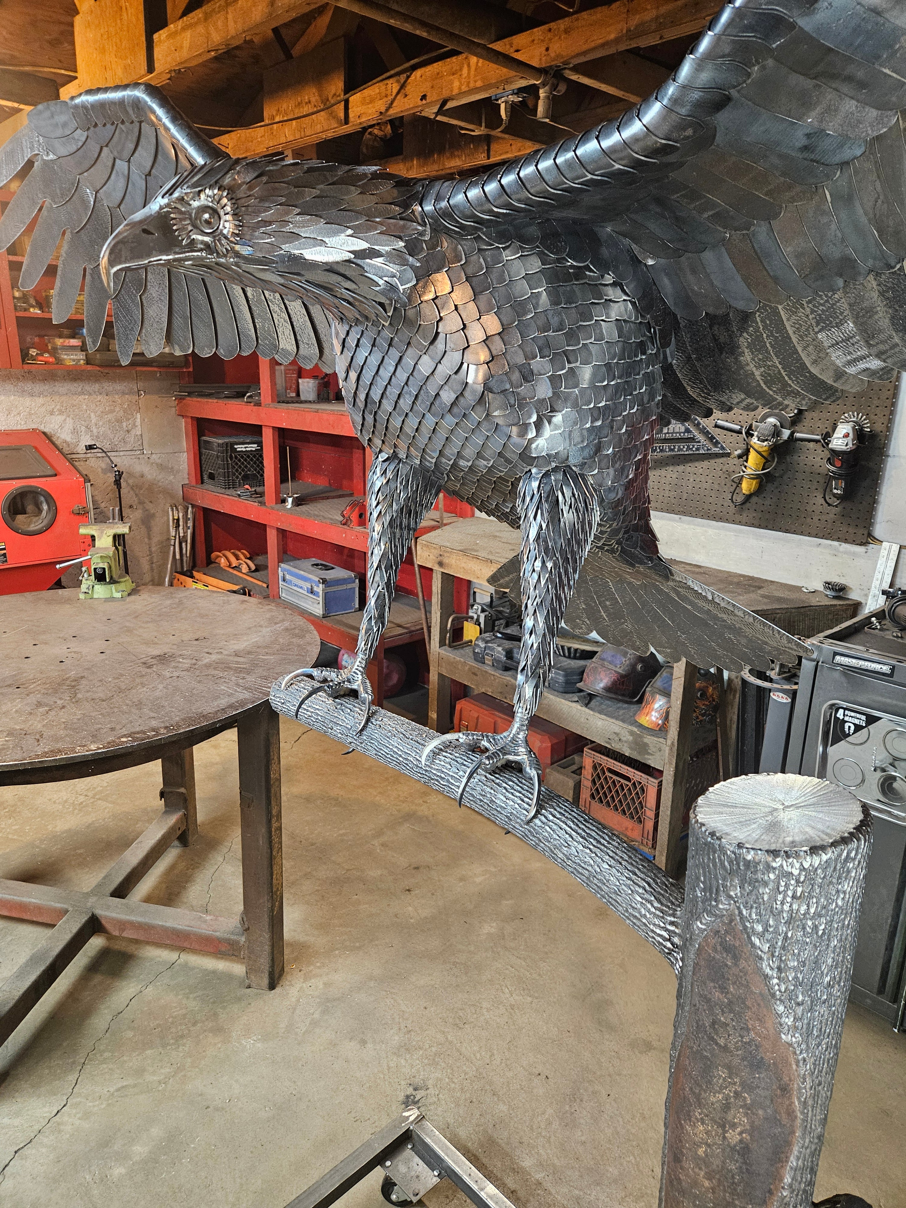 Metal Eagle Sculpture